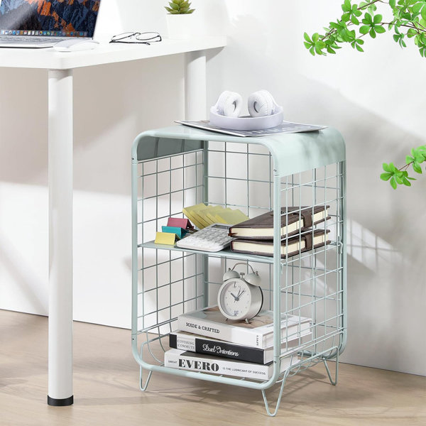 Image showcasing Ebern Designs 3-Tier Modern End Table with Storage, Small Coffee Tables ...